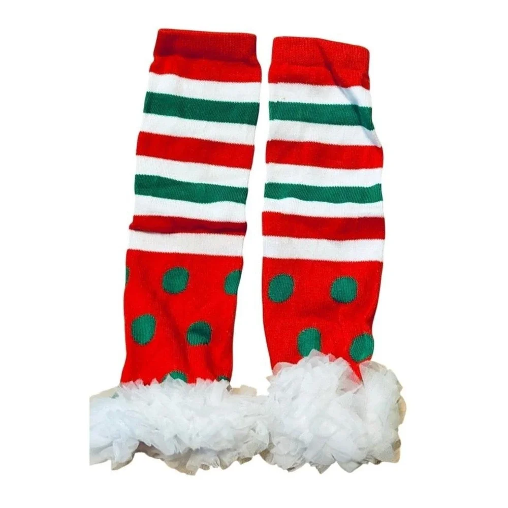 My First Christmas Outfit Baby Girl 0-6M Red Green Good Tutu Set